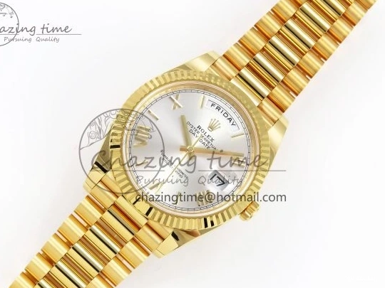 Day on 228238 ARF VR3255 Silver President Bracelet 40 YG Dial Edition Date 1:1 Best Roman 0406